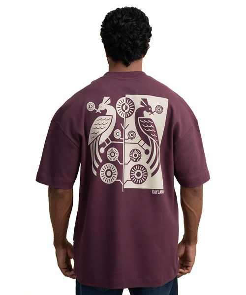 Camiseta Wide Pássaros Geo