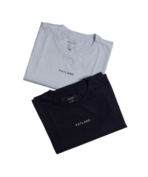 Kit com 2 Camisetas Azul Marinho/Branco